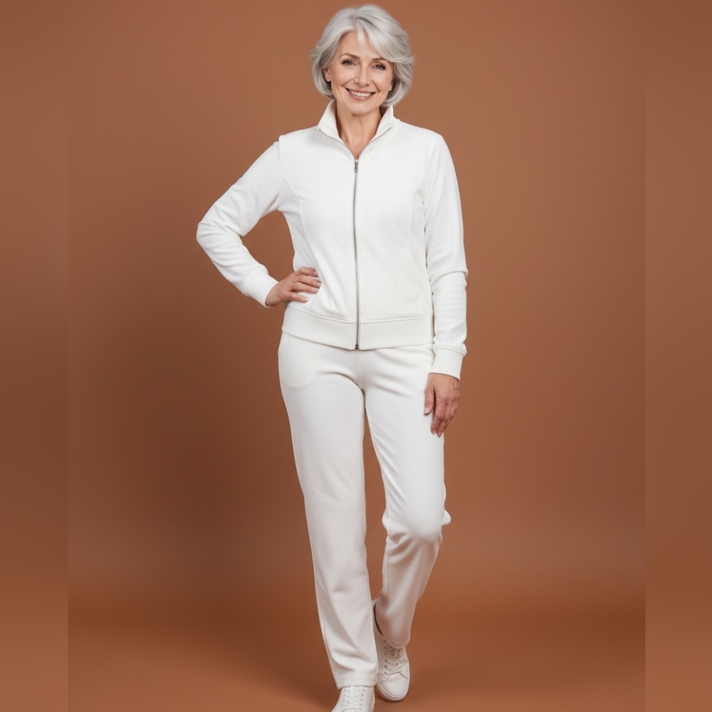 Jones New York White Two Piece Athletic Leisure Wear Set Medium
